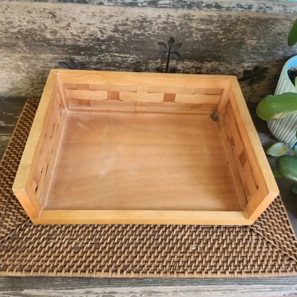 Bamboo File Letter Mail Tray Holder 12x10